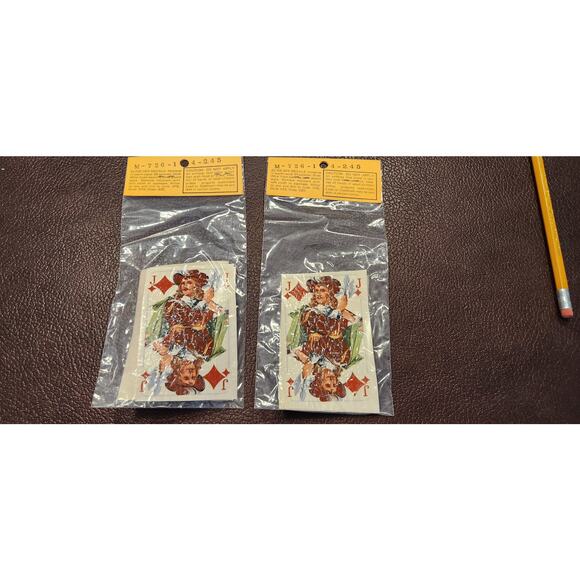 NOS 70's Vtg Ceramic Decals 2 Sets Jack of‎ Diamonds - Picture 1 of 3